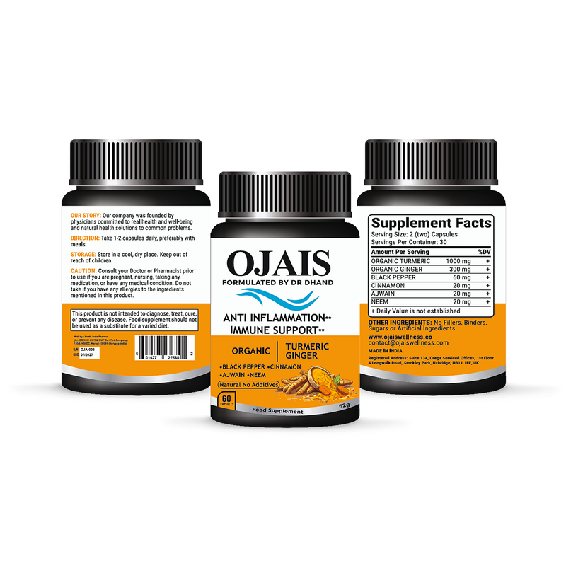 Immunity supplement with turmeric ginger black pepper, imported from the UK