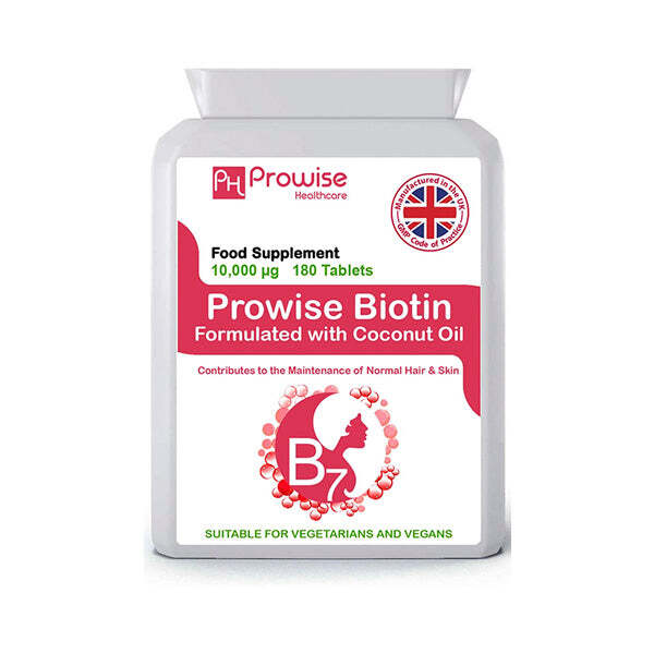 Prowise Biotin Formulated With Coconut Oil 10,000mcg x 180 GOODS Superdrug   