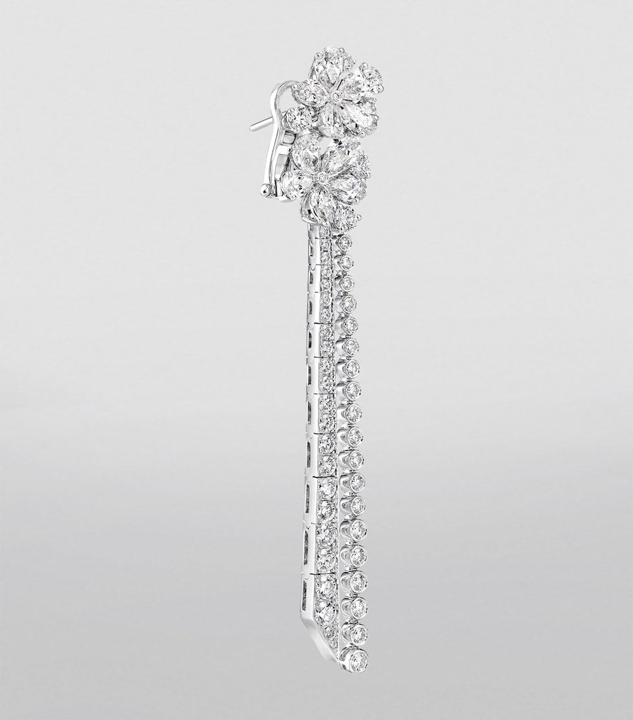 Graff Carissa drop earrings 7.4cm white gold diamond - British product