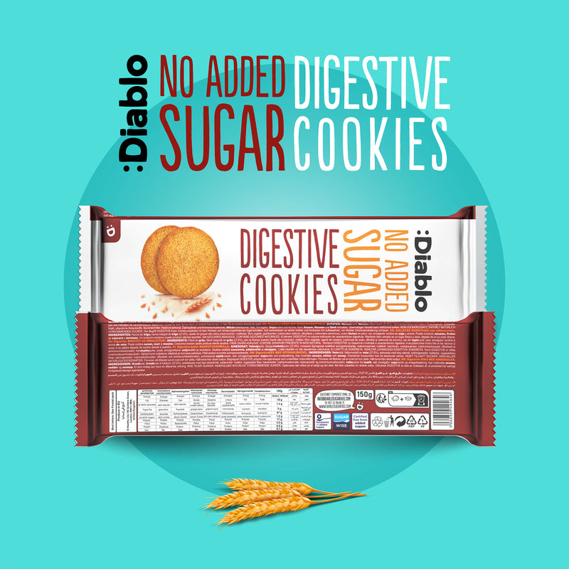 Diablo no added sugar digestive cookies 150g, imported from the UK