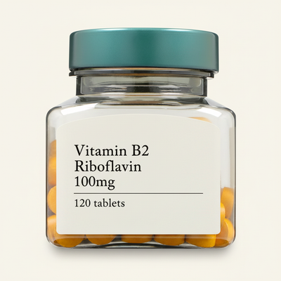 Holland & Barrett Vitamin B2 Riboflavin 100mg Vitamintilskudd 120 tabletter