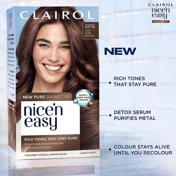 Clairol Nice'n Easy Deep Mocha Brown Hair Dye - British product