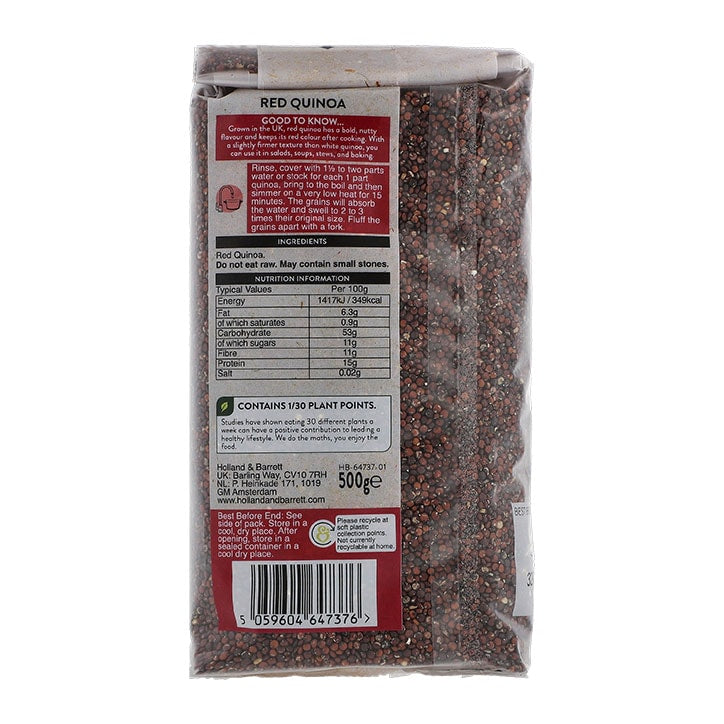 Holland & Barrett Red Quinoa 500g Pulses & Grains Holland&Barrett   