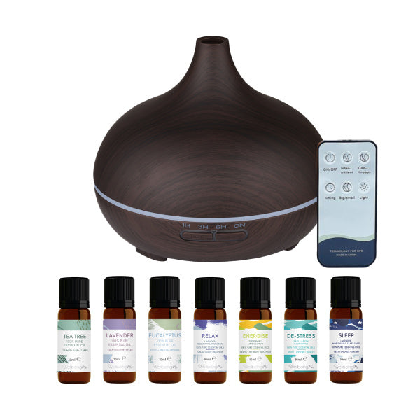 WellbeingMe Aroma Diffuser & Seven Pure Essential Oils (DW)