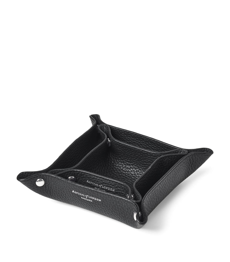 Aspinal Of London medium grained leather tidy tray 13cm x 13cm - British product