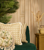 Poodle & Blonde fringed rattan cushion 50cm x 50cm, imported from the UK