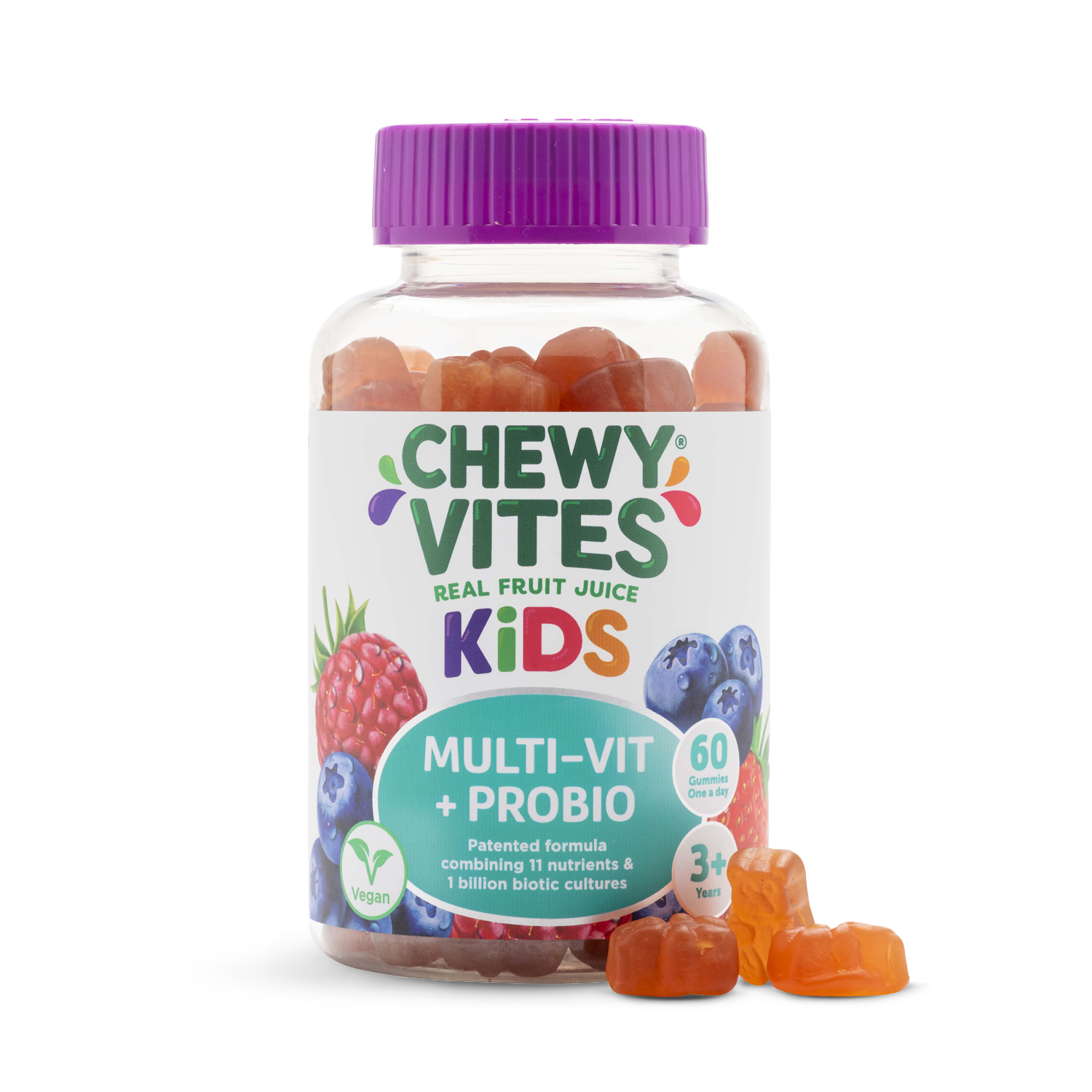 Chewy Vites multi probio gummies 60 count, imported from the UK