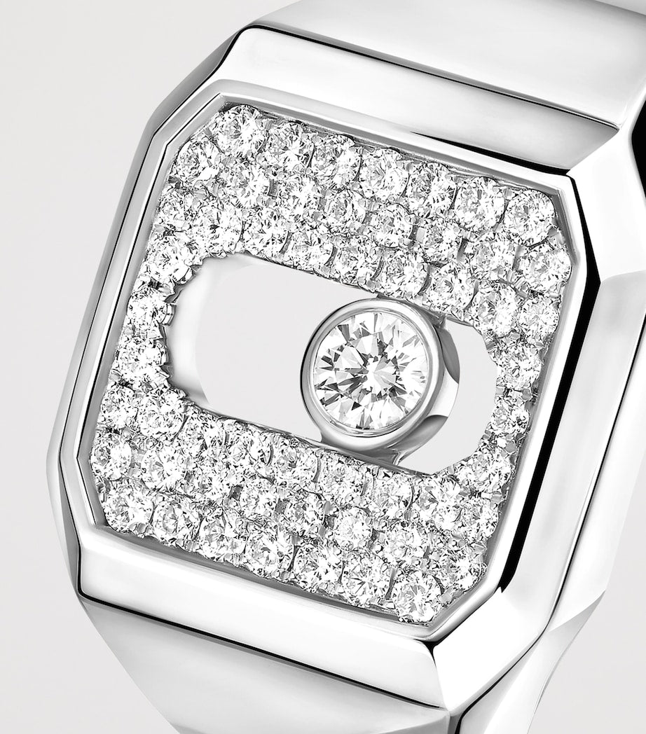 Messika Move white gold diamond signet ring 0.27ct - British product