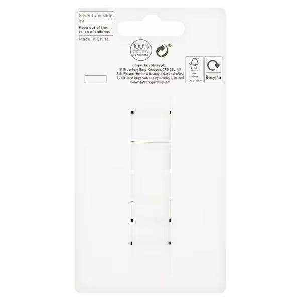 Superdrug Studio silver hair slides pack of 6 (British brand)