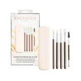 Eye Candy eye brush set with silicone travel case - British product
