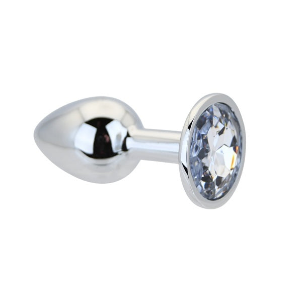 Loving Joy butt plug gold metal clear stone small, UK version