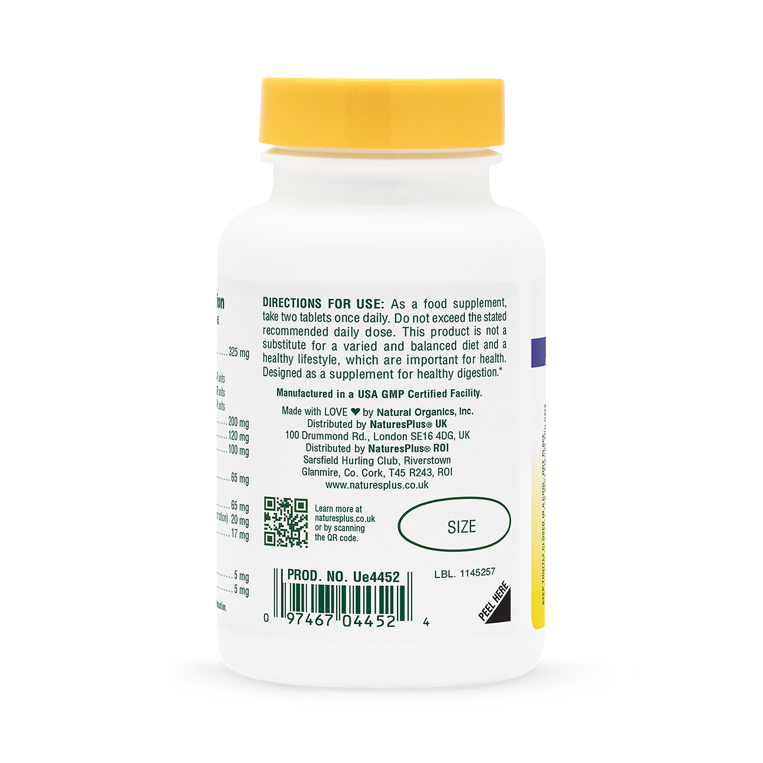 NaturesPlus Ultra-Zyme digestive enzyme tablets 90 tablets (British brand)