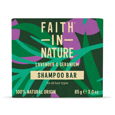 Holland & Barrett Faith in Nature Shampoo Bar Lavender Geranium 85g- Buy online at McGrocer