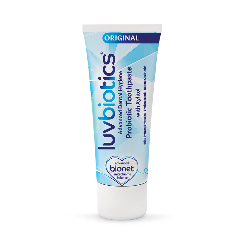 Luvbiotics probiotic toothpaste, imported from the UK