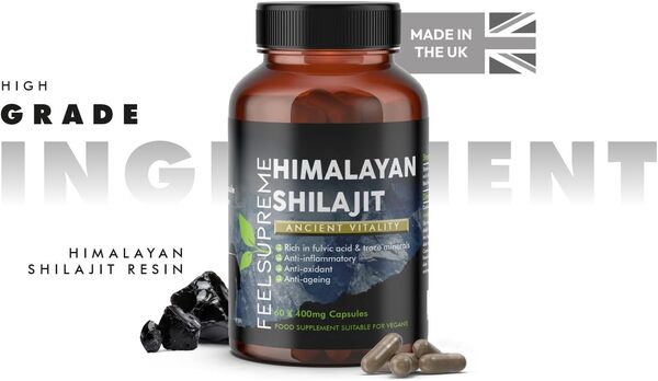 Feel Supreme Himalayan Shilajit supplement 60 capsules, imported from the UK