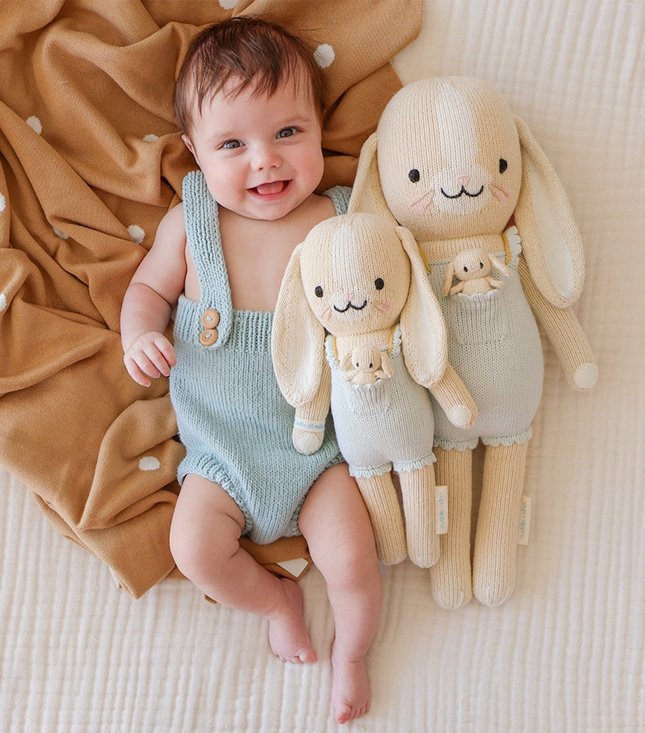 Cuddle + Kind cotton knit bunny soft toy 33cm - British product