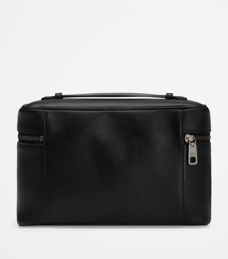 Dolce&Gabbana leather logo plaque toiletry bag - British product