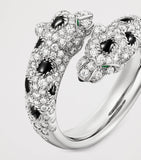 Cartier Panthère white gold diamond emerald onyx ring - British product