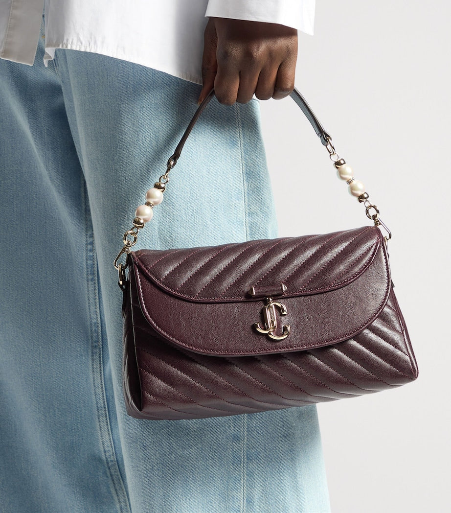 Jimmy Choo Curve quilted leather top-handle bag - British product