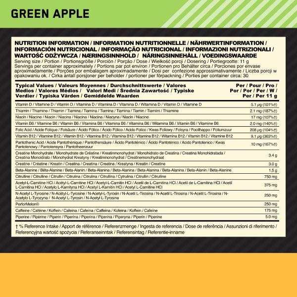 DNR Optimum Nutrition Pre-Workout Green Apple GOODS Superdrug   