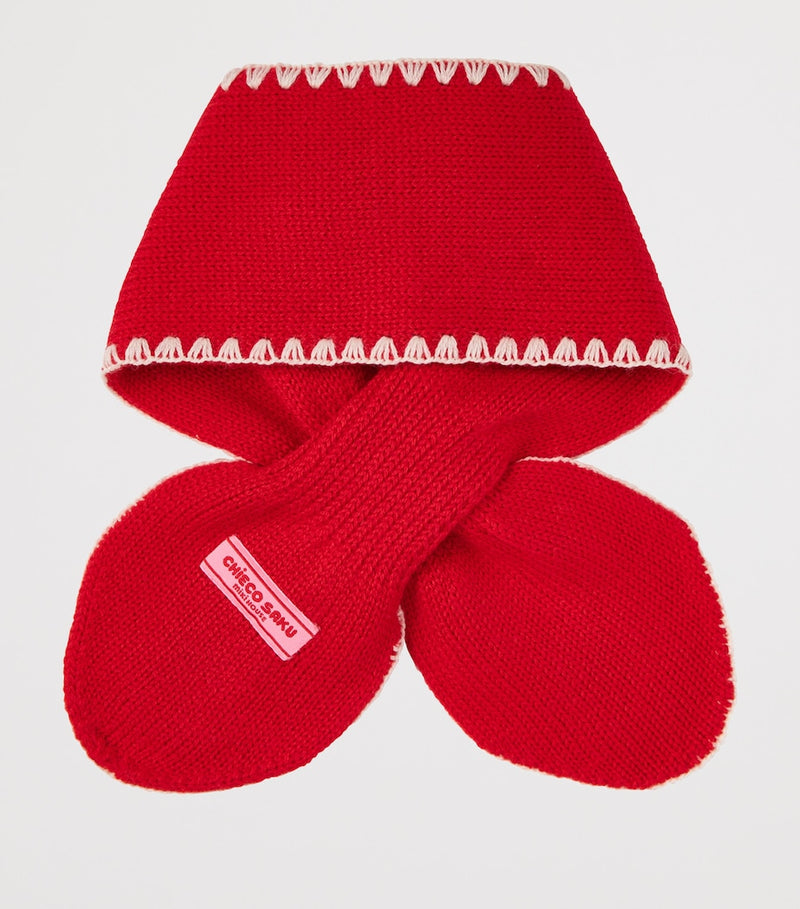 Miki House wool-blend knit bunny scarf, imported from the UK