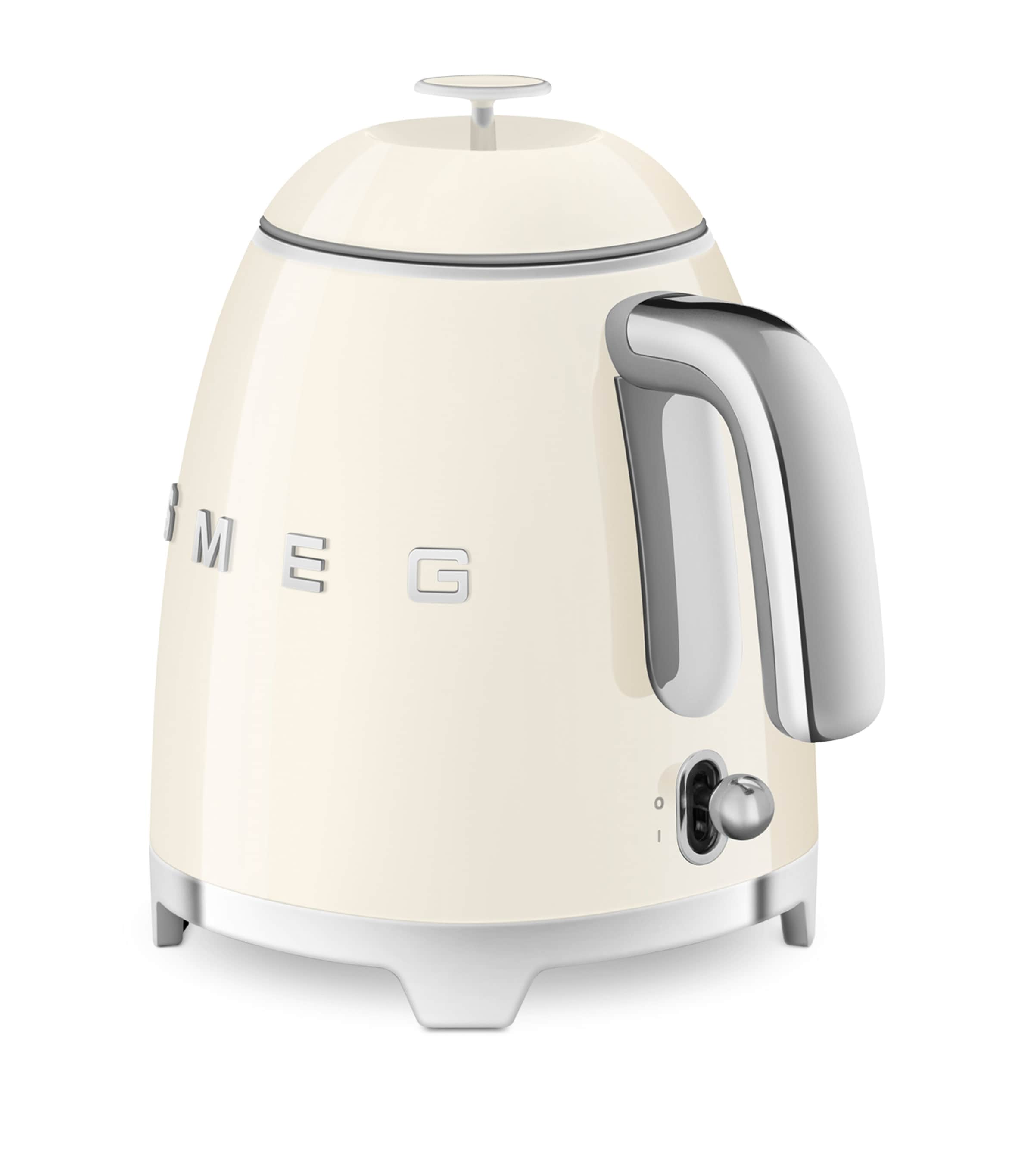 Smeg mini retro kettle with stainless steel handle and base (British brand)