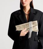 Jimmy Choo Zandra leather crystal clutch bag - British product