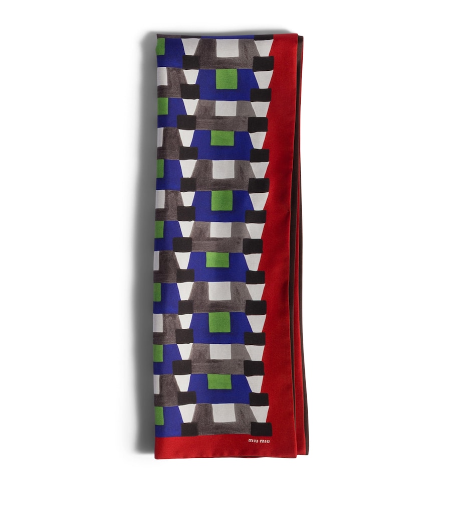 Bedruckter Miu Miu Seidenschal 137cm - britisches Produkt