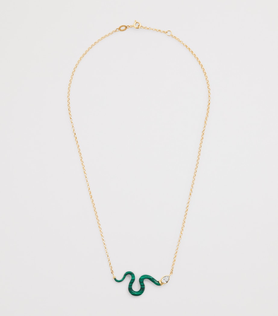 L'Atelier Nawbar Boa necklace diamond malachite 40-42cm, imported from the UK