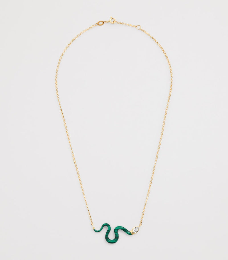 L'Atelier Nawbar Boa necklace diamond malachite 40-42cm, imported from the UK