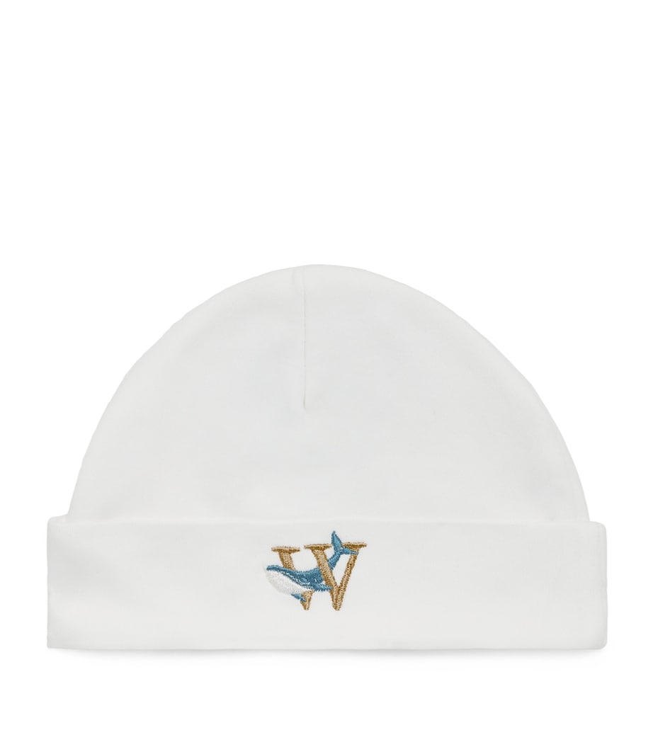 Paint My Dreams baby beanie embroidered 'W' (British brand)