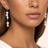 MUCHV gold pearl drop earrings 4.5cm (British brand)
