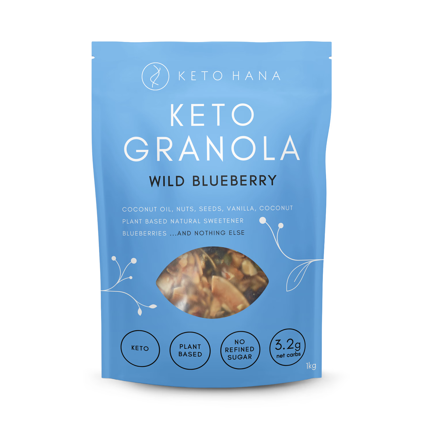 Keto Hana wild blueberry granola 1kg (British brand)