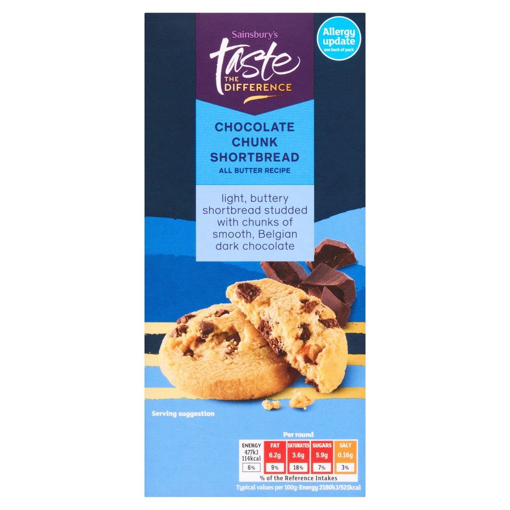 Sainsbury's Belgian Chocolate Chunk Shortbread, Taste the Difference 175g