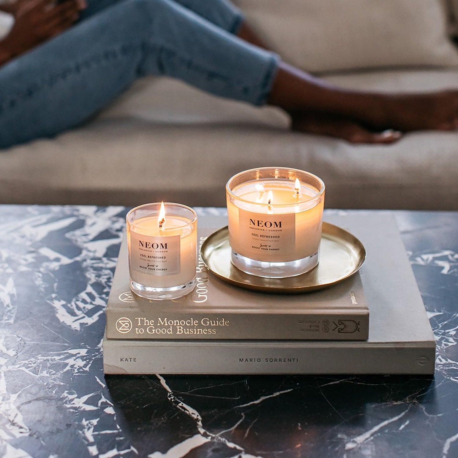 NEOM Feel Refreshed scented candle 3 wick 420g, UK version