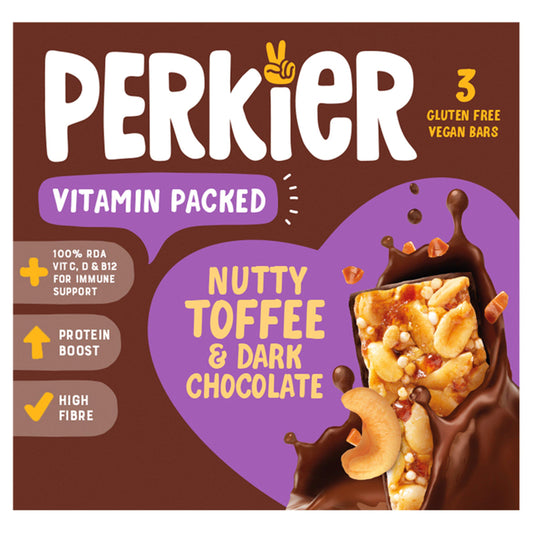 Perkier Nutty Toffee & Dark Chocolate 3x37g GOODS Sainsburys   