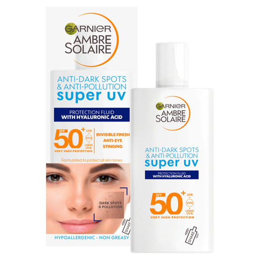 Garnier Ambre Solaire Ultra-Light Sensitive Face Fluid SPF50+ 40ml Sun cream Sainsburys   