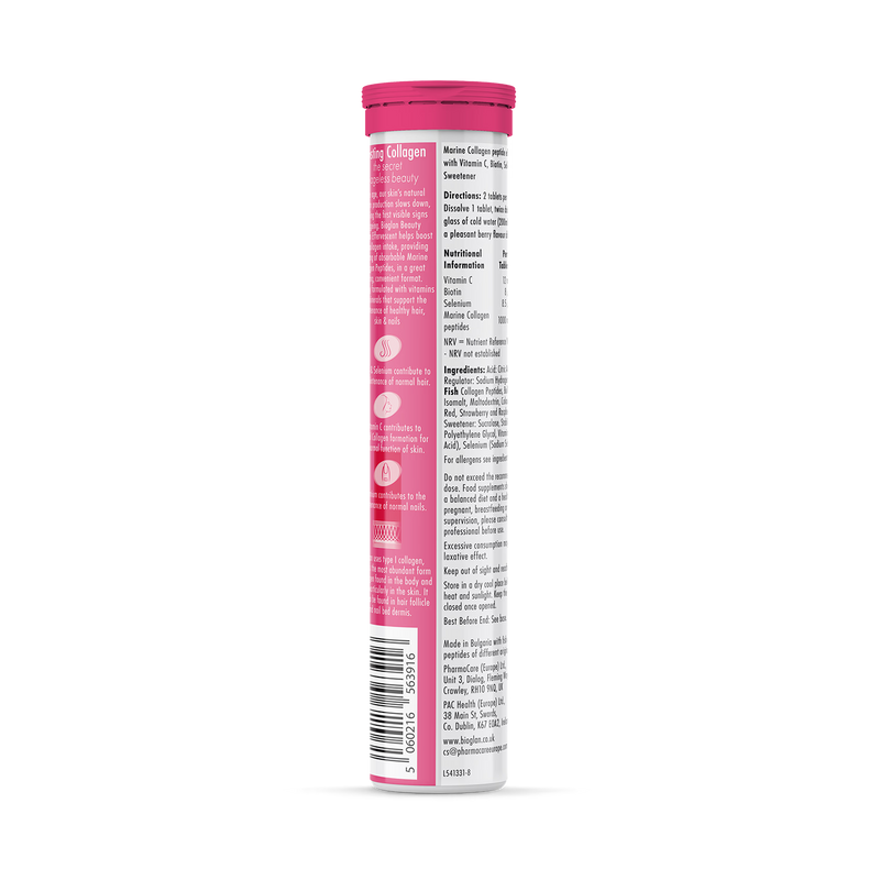 Bioglan beauty collagen effervescent tablets berry flavour 20 - British product