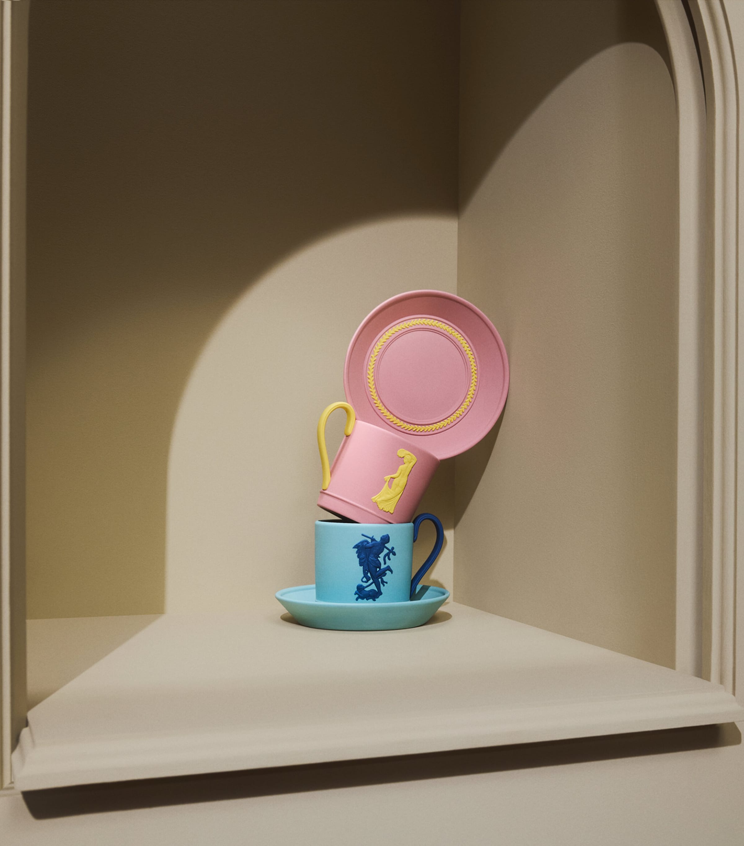 Wedgwood Jasper Bacchus teacup and saucer set (British brand)
