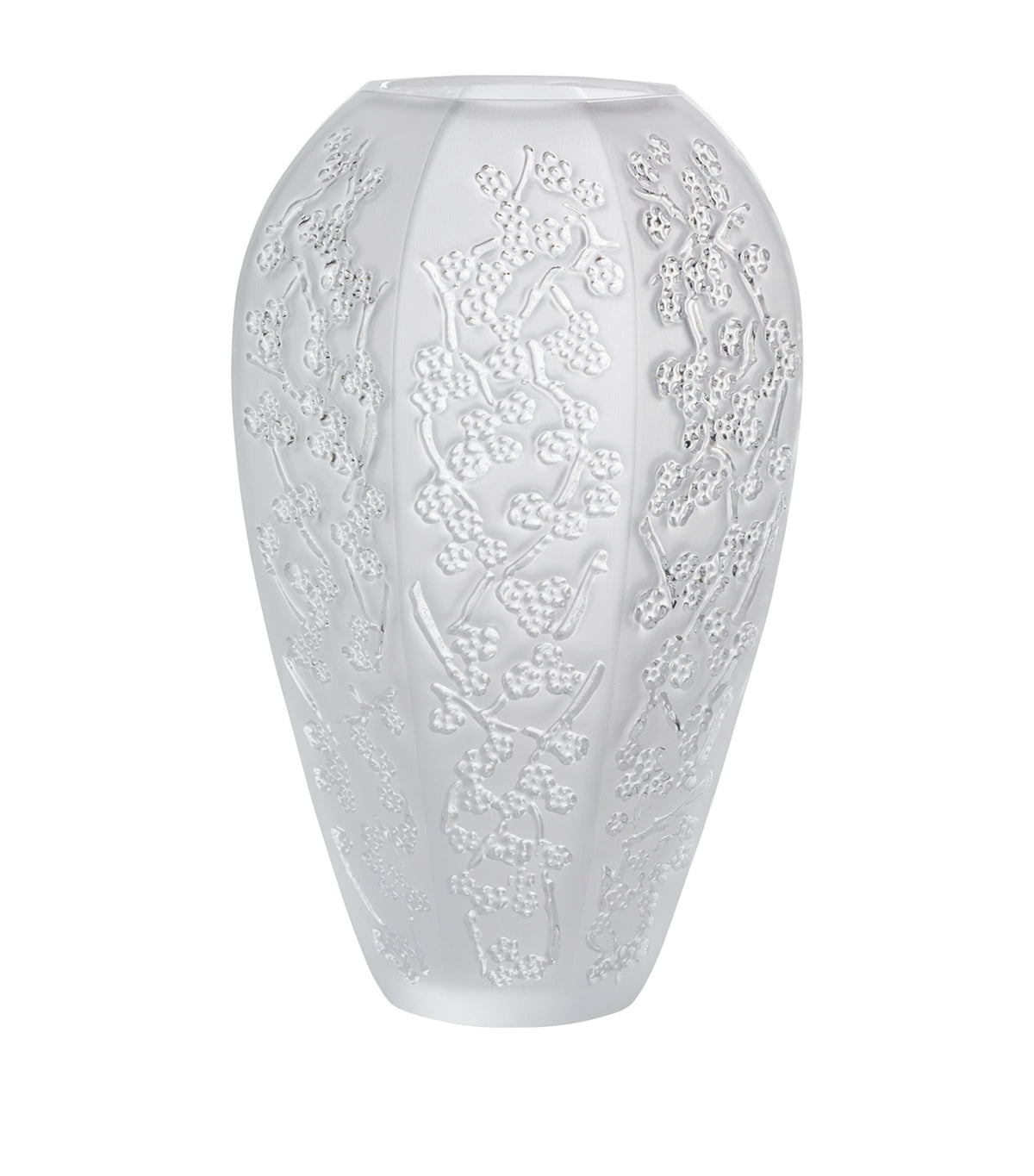 Lalique Sakura crystal vase 17.5cm, UK version