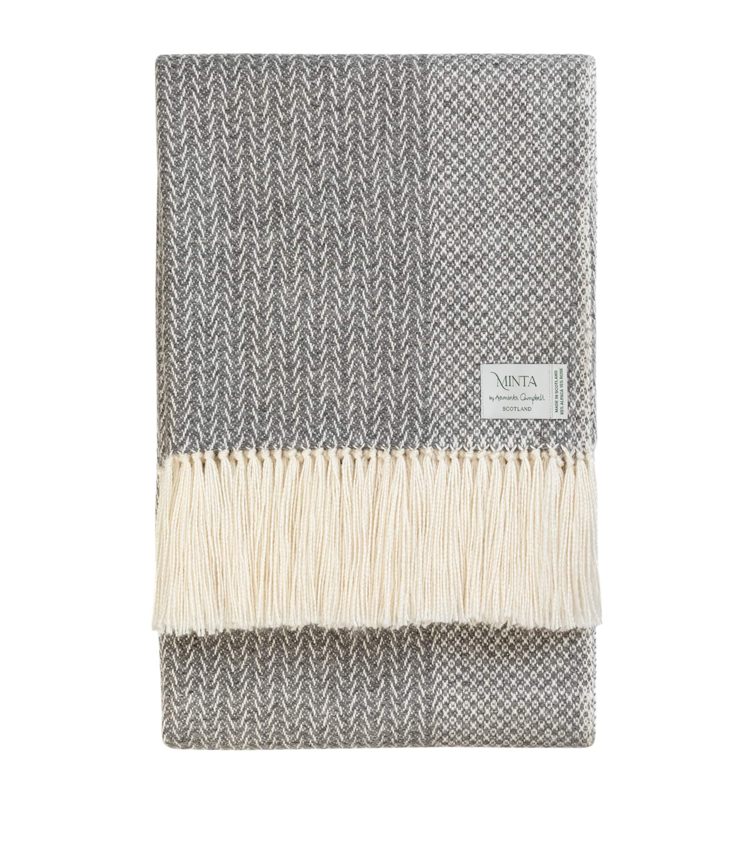 Araminta Campbell Alpaca-Blend Woodland Inkcap Throw 150cm x 230cm - British product