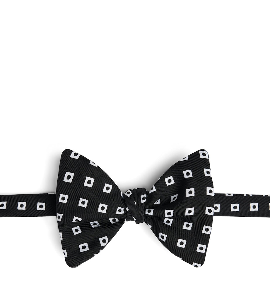 Dunhill mulberry silk polka dot bow tie (British brand)