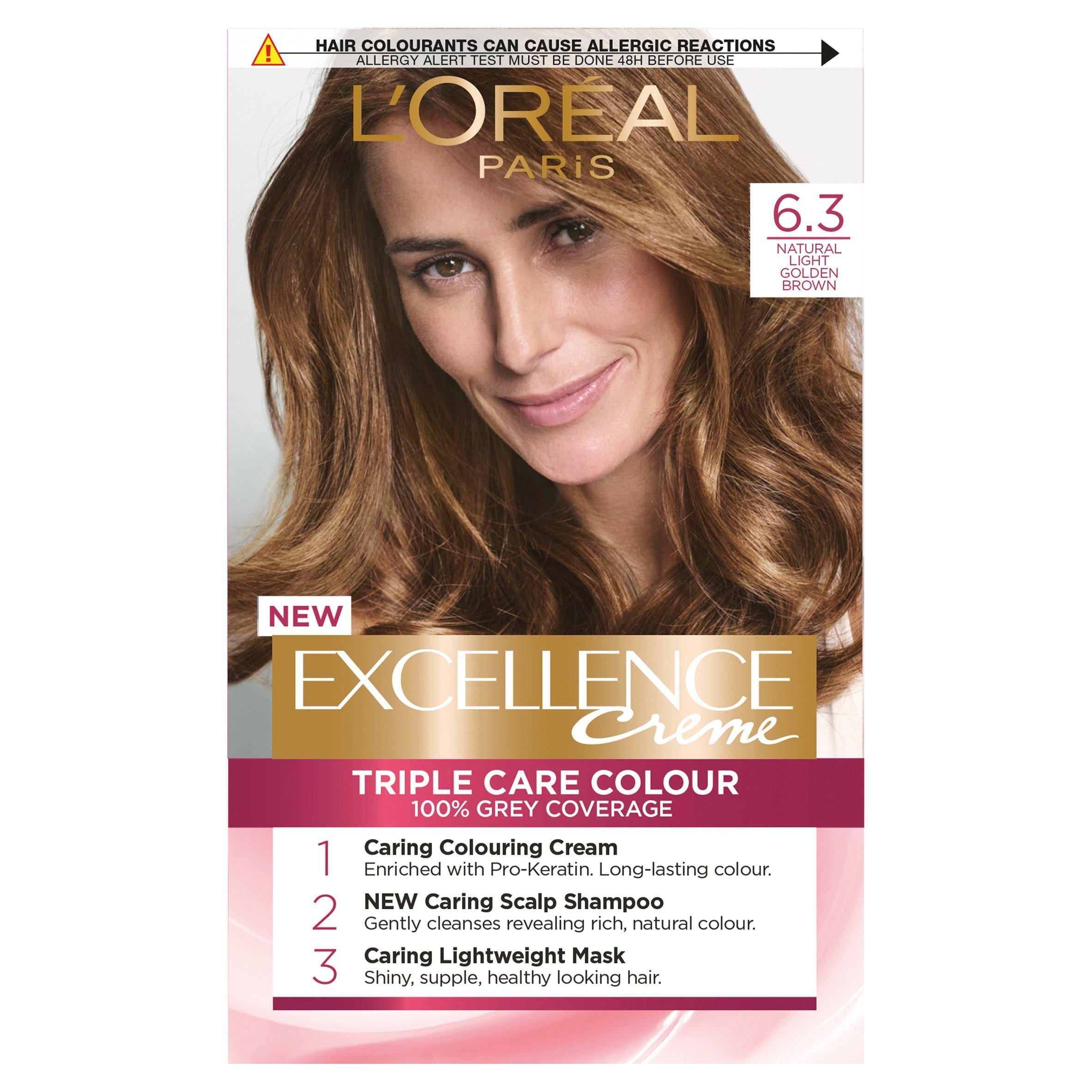 Excellence Creme 6.3 Light Golden Brown Hair Dye Beauty at home Sainsburys   