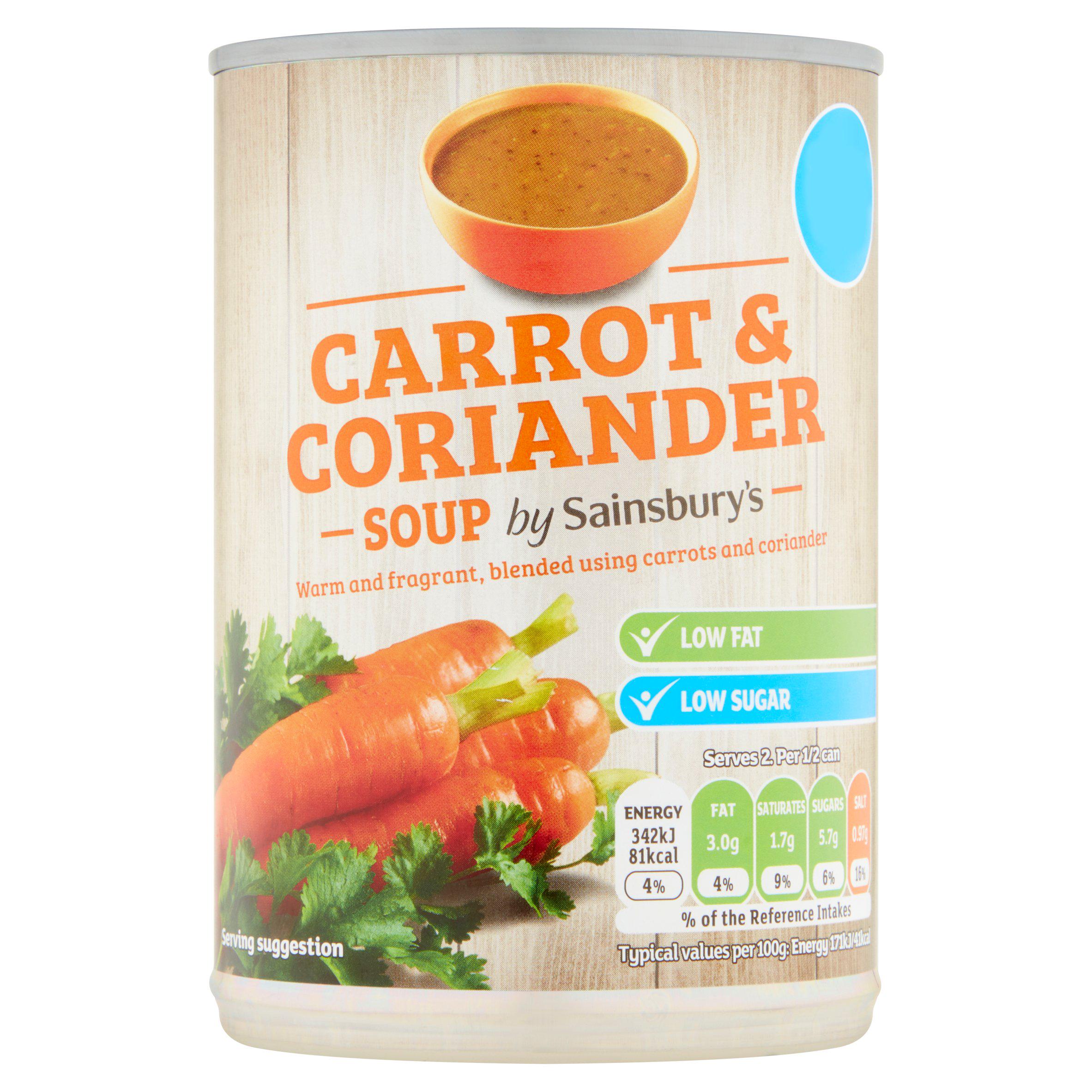 Sainsbury's Carrot & Coriander Soup 400g Soups Sainsburys   