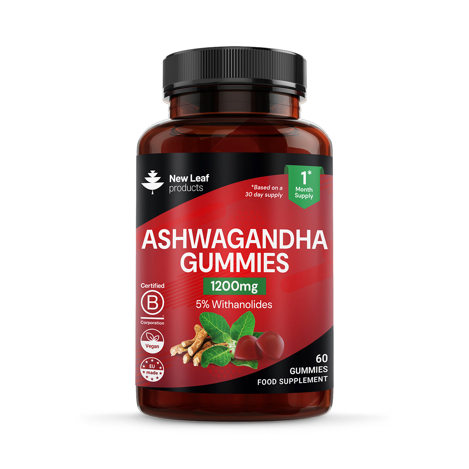 New Leaf Products Ashwagandha Gummies 60 gummies (British brand)
