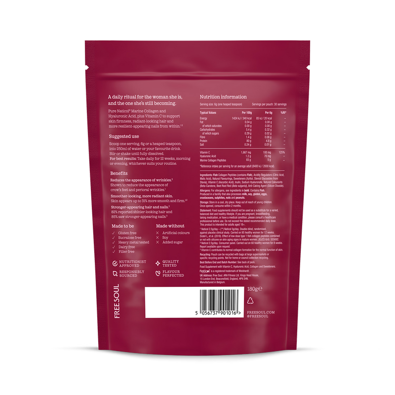 Free Soul collagen supplement White Peach 180g (British brand)