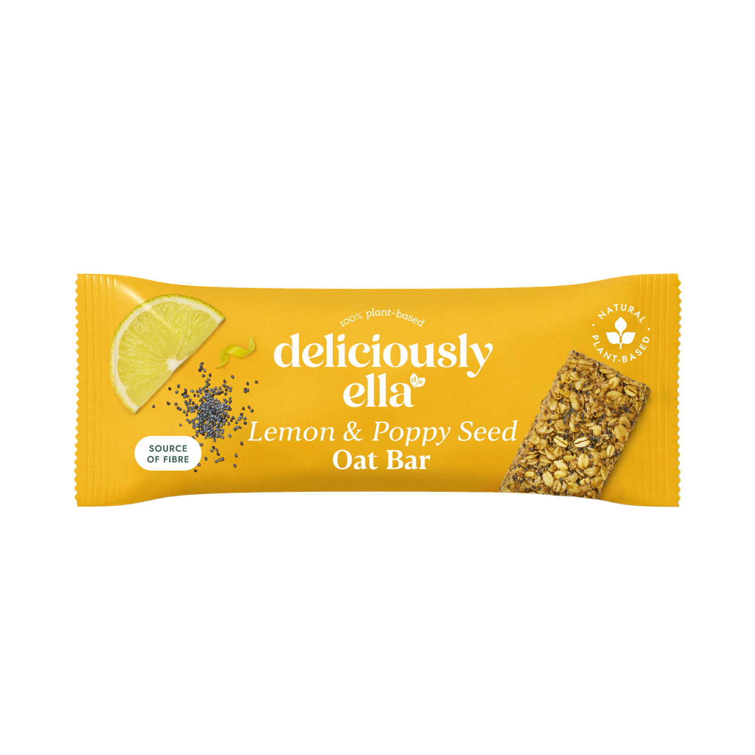 Deliciously Ella lemon poppy seed flapjack bars 3x 50g - British product