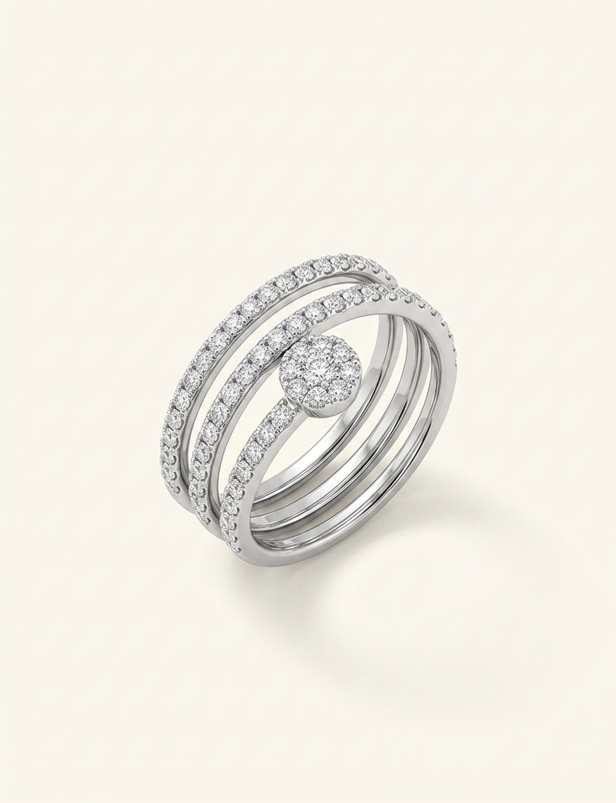Cartier Juste un Clou diamond-paved double ring, UK version