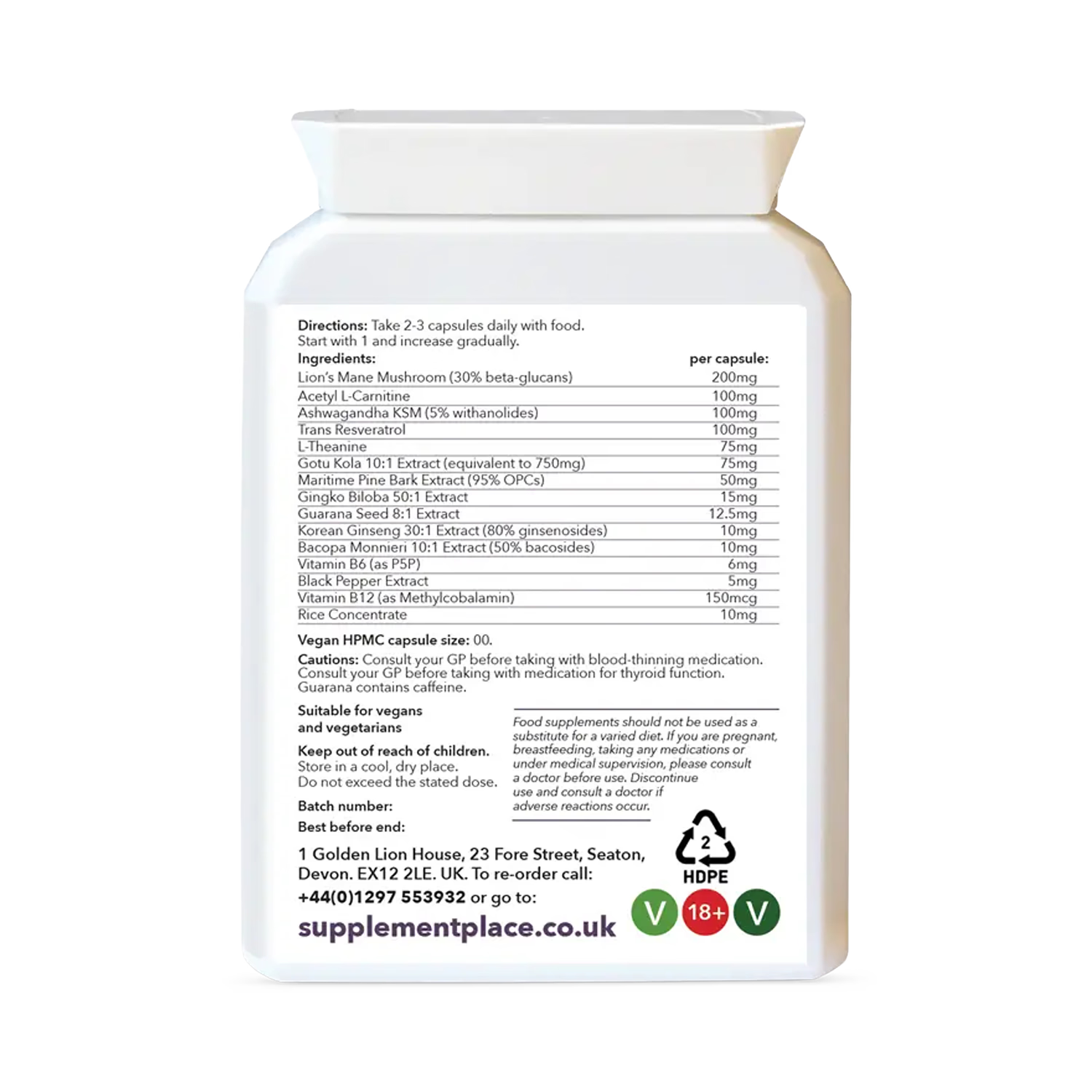 Supplement Place Nootropic Complex 60 Capsules - British product