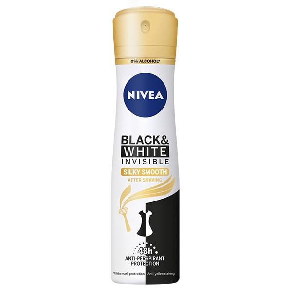 NIVEA Deodorant Black & White Silky Smooth Spray 150ml GOODS Superdrug   